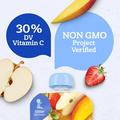 Miniatura 7 de GERBER NATURAL PARA BEBÉ 2nd Foods Manzana Mango Fresa 6(4x3.5oz)