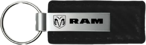 AU-TOMOTIVE GOLD, INC. Llavero de cuero de fibra de carbono con licencia oficial para RAM (negro)