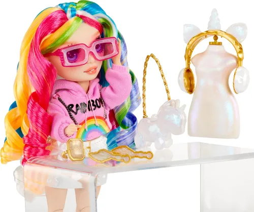 Miniatura 4 de RAINBOW HIGH Creative Crystals Amaya - Muñeca modelo arcoíris de 11.0 in con accesorio de cristal, kit de bricolaje, anillo para ti, juego