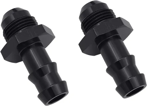 Miniatura 14 de Negro recto aluminio 4AN macho Flare a 1/4 "(6.3mm) Barb Push Hose Barb Fitting Adapter