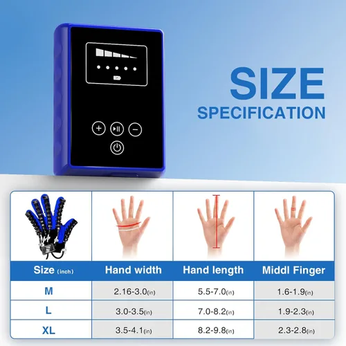 Miniatura 7 de Equipo de rehabilitación de manos, Guantes de terapia para dispositivo de recuperación de mano de accidente cerebrovascular, Guante