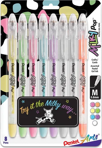 Miniatura 9 de Pentel Sparkle Pop - Bolígrafo de gel metálico, línea gruesa de 1.0mm, colores surtidos, paquete de 4 (K91BP4M)