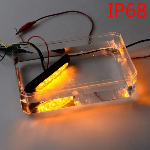 Miniatura 4 de corp 100X 4-LED Montaje en superficie SYNC advertencia de emergencia advertencia intermitente barra de luz estroboscópica para coche camión 12V-24V