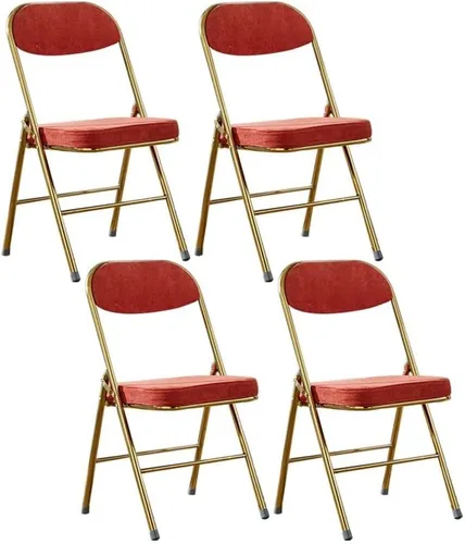 Miniatura 26 de Sillas de comedor modernas, silla auxiliar tapizada para el hogar, con acabado mate, silla de comedor plegable con respaldo abierto, silla sin