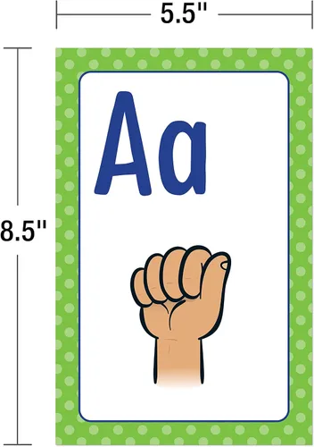 Miniatura 3 de Carson Dellosa Pósteres ASL de 26 Piezas, 8.5" x 11" Decoración de Pared en Lenguaje de Señas Americano, Tarjetas del Alfabeto para Tablón