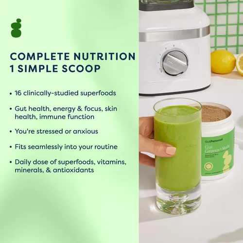Miniatura 5 de GutPersonal Gut Greens + Reds nutren tu intestino, aumentan las bacterias buenas y mejoran el bienestar para una salud óptima del estómago, 30