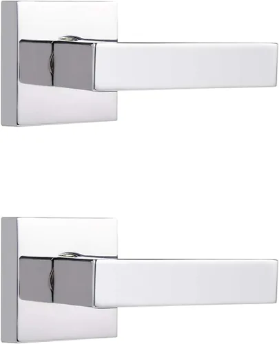 Miniatura 127 de Probrico Paquete de 4 manijas de puerta simuladas en negro mate, manijas interiores que no giran, manijas reversibles resistentes para interiores