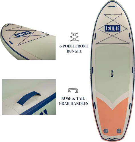 Miniatura 3 de ISLE Megalodon - Tabla de remo inflable y paquete de accesorios iSUP – Capacidad de hasta 1,050 libras, duradera, ligera, estable – 12 pies de largo
