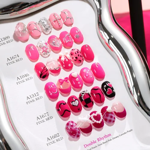 Miniatura 8 de Double Rhythm - Juego de esmalte de uñas en gel de 28 piezas, 0.5 onzas, kit de esmalte de uñas de gel de remoción, mismo color, misma botella, arte