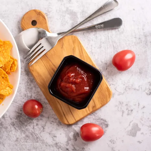 Miniatura 6 de DELLING Juego de cuencos de cerámica ultra fuertes de 3 onzas, cuencos de salsa de inmersión negros/platos para salsa de tomate, soja, barbacoa