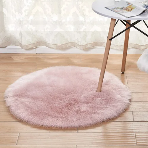 Miniatura 2 de Meng Ge - Funda de piel de oveja sintética para sofá o sillón, color liso Rosa