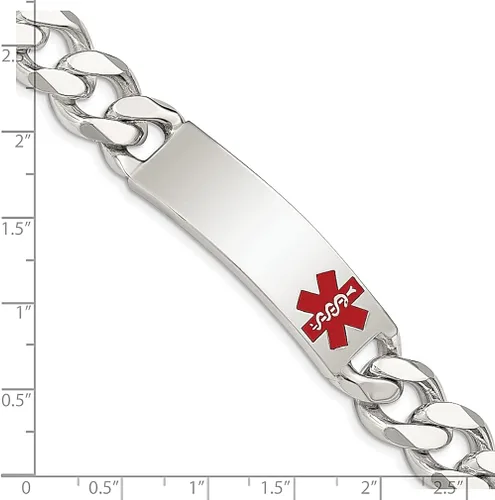 Miniatura 4 de 925 Sterling Silver Medical Alert Curb Link Id Bracelet 75 Inch Fine Jewelry For Women Gifts For Her