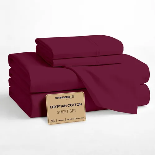 Miniatura 20 de SGI bedding Sábanas 100% algodón egipcio tamaño individual – Sábanas refrescantes, ropa de cama blanca suave y transpirable, ropa de cama de lujo