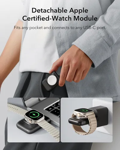 Miniatura 6 de ESR Estación de carga inalámbrica 3 en 1 para Apple [certificado], cargador portátil para Apple Watch y soporte de cargador MagSafe, cargador