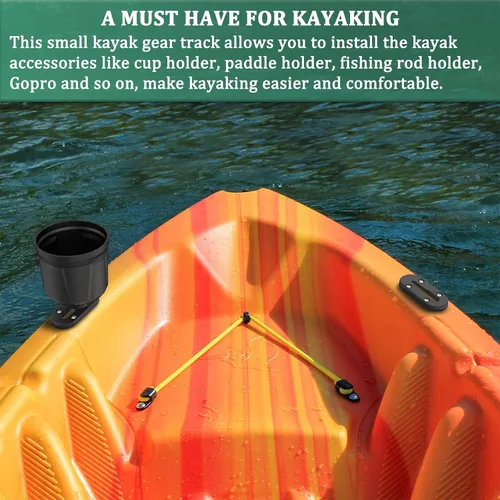 Miniatura 4 de Huntury Pista de kayak, pista de perfil bajo para kayak, riel de kayak, pista de montaje de accesorios de kayak, pista de engranajes de kayak