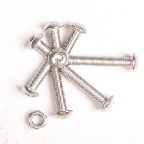 Miniatura 6 de Kit de tornillos y tuercas de cabeza de botón M5 M5 x 0.197 in 0.315 in 0.394 in 0.472 in 0.630 in 0.787 in 0.984 in 1.181 in acero inoxidable 304