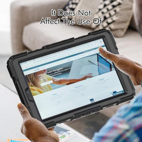 Miniatura 4 de Funda para Lenovo Tab M8 HD 8 pulgadas TB-8505F/8505X/8705F con protector de pantalla de grado militar a prueba de golpes resistente caso con Negro
