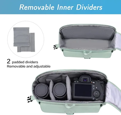 Miniatura 2 de MOSISO Bolsa de Hombro para Cámara Estuche Bandolera Cruzada, Bolso de Mano Acolchado Compacto para Fotografía DSLR/SLR/Sin Espejo con Cubierta