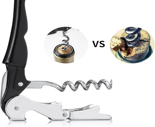 Miniatura 3 de Juego de Sacacorchos Profesional para Camareros, Llave de Vino de Acero Inoxidable Resistente con Bisagras para Camareros de Restaurantes, Sumiller