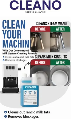 Miniatura 3 de CLEANO Limpiador espumador de leche, limpiador de espuma de leche para máquinas de café. Alcalino hasta 32 limpiadores y accesorios de barista