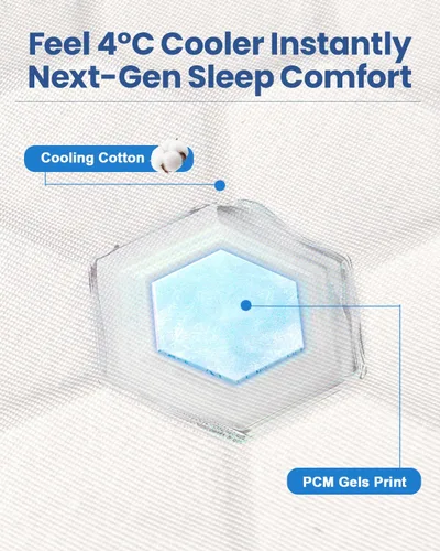 Miniatura 5 de PCM - Juego de 2 fundas de almohada refrescantes con estampado de gel, tamaño estándar, con doble cara fría, absorben la humedad, con cremallera