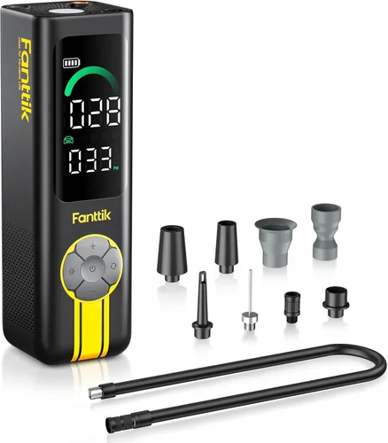 Fanttik X10 Inflador de Neumáticos Cruz Compresor de Aire Portátil, Bomba de Aire de Inflado/Desinflado Rápido, Inflador Inalámbrico de 150PSI con
