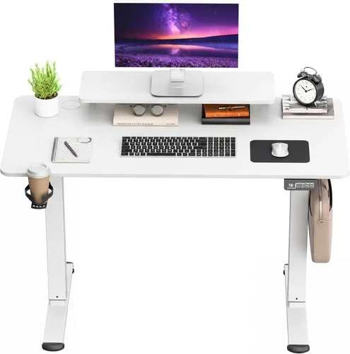Miniatura 24 de Furmax Escritorio eléctrico de pie de 45 x 24 pulgadas, escritorio de pie para sentarse, altura ajustable, escritorio de oficina en casa con memoria