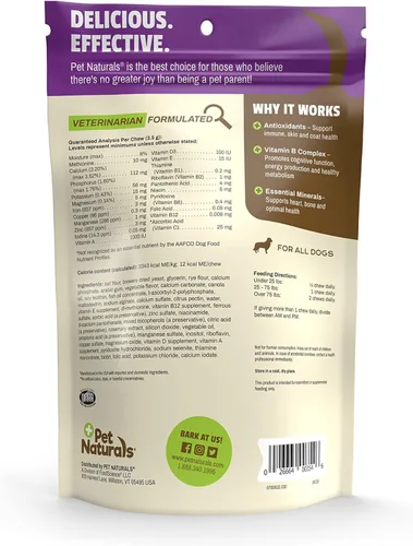 Miniatura 3 de Pet Naturals Multivitamínico diario para perros, sabor vegetal, 30 masticables - Deliciosos masticables con aminoácidos y antioxidantes - Apoya