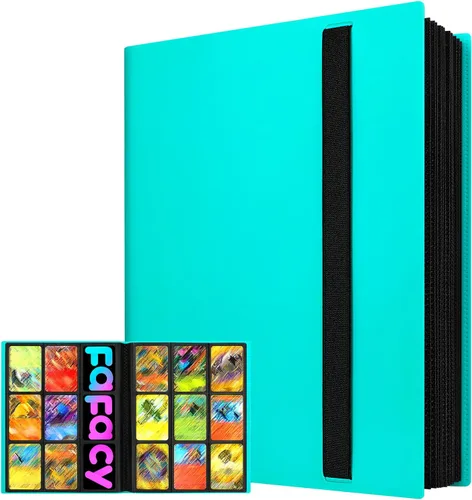 Miniatura 18 de Carpeta de tarjetas coleccionables de 9 bolsillos, carpeta de colección deportiva de alta calidad, libro de tarjetas con fundas de carga lateral