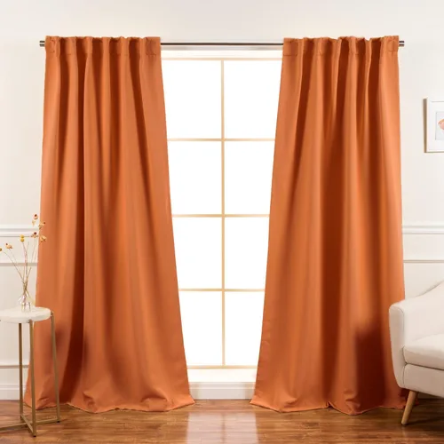 Miniatura 18 de Best Home Fashion Paneles de Cortinas Opacas Premium - Tratamiento de Ventana con Aislamiento Térmico Sólido Cortinas Opacas para Dormitorio