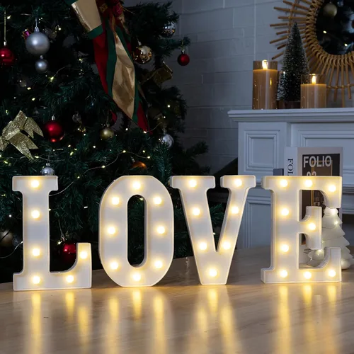 Miniatura 10 de Números Decorativos con Luces LED, Decoraciones de Cumpleaños número 13, Luces de Números LED Blanco Cálido, Letrero de Número de Marquesina