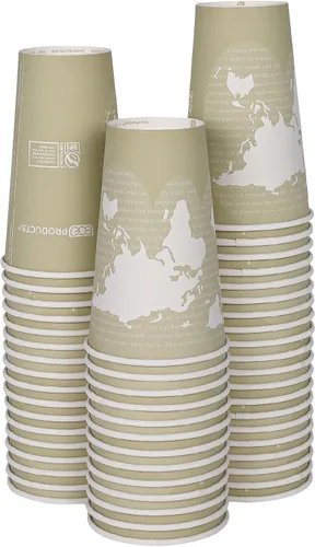 Miniatura 14 de ECO PRODUCTS Tazas de café de espresso desechables y compostables World Art de 4 onzas, caja de 1000, taza de papel caliente renovable, forro de PLA