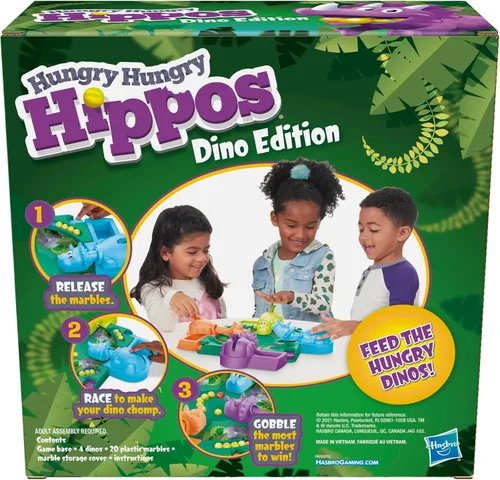 Miniatura 2 de Hasbro Gaming Hungry Hungry Hippos Dino Edition Juego de Mesa, Juego Preescolar para Edades de 4 Años en Adelante; para 2 a 4 Jugadores