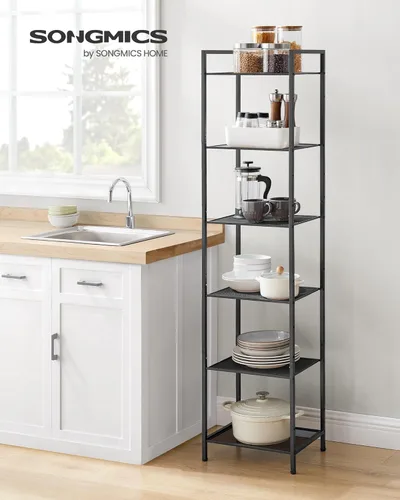 Miniatura 2 de SONGMICS Estante de almacenamiento de 6 niveles, estante de baño, soporte extensible para plantas con estante ajustable, para baño, sala de estar
