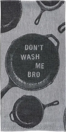 Blue Q Don't Wash Me Bro - Paño de cocina tejido jacquard divertido, 100% algodón, duradero, suave y súper absorbente, lavable a máquina y No me