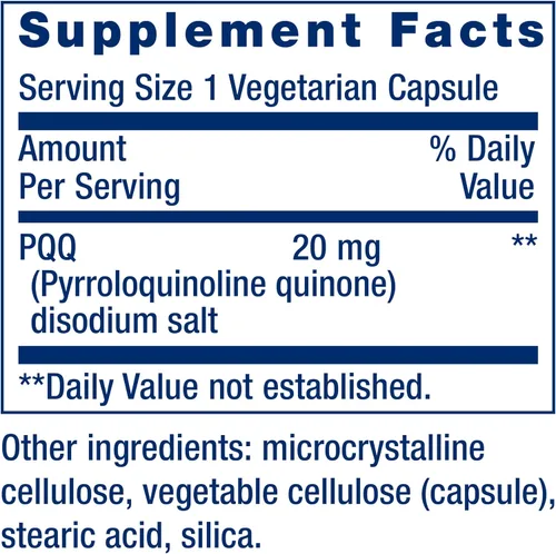 Miniatura 3 de Life Extension PQQ, pirroloquinolina quinona, 20 mg, promueve el crecimiento de nuevas mitocondrias, sin gluten, sin transgénicos, vegetariano, 1