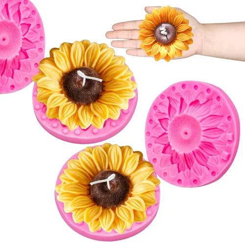 Miniatura 9 de 2 moldes de silicona para jabón de flor de peonía, moldes de vela de resina 3D, moldes de silicona para fondant de flores, para decoración de 2