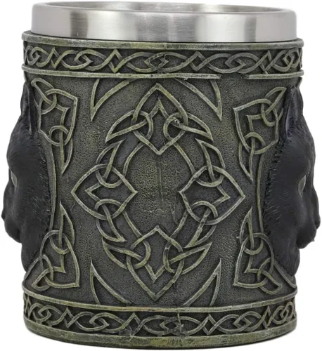 Miniatura 6 de Ebros Gift Taza de resina de 16 onzas con borde de acero inoxidable para café, té, cereales, bebidas, Halloween, cocina, comedor, decoración