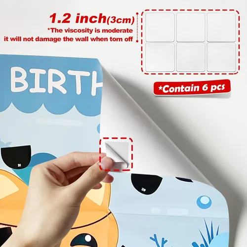 Miniatura 3 de Pin The Tail Games Suministros para fiestas de cumpleaños para niños, pin the patch en juegos de gatos, juegos de fiesta para niños y niñas