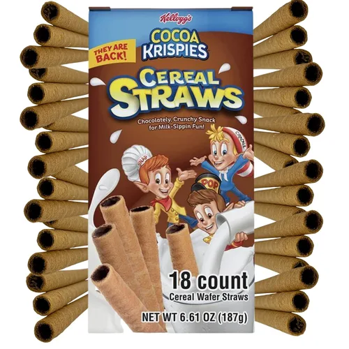 Miniatura 8 de Kellogg's - Pajitas de cereales Froot Loops 2025, alternativas de paja de desayuno comestible para leche, regalo nostálgico infantil de los años 90