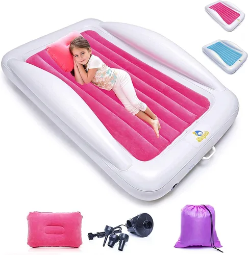 Miniatura 2 de Sleepah Cama de viaje inflable para niños pequeños Cama de aire portátil para niños con protectores de seguridad para niños y bebés – Incluye bomba