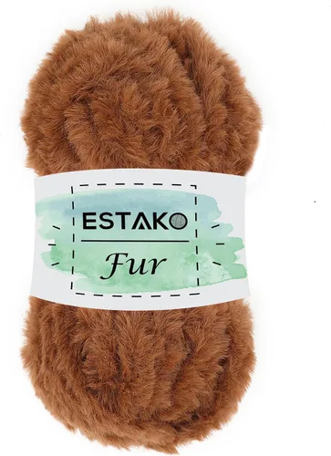 Miniatura 39 de Estako Piel 100% poliéster, suave, súper grueso, esponjoso, pelo sintético, hilo de tejer y ganchillo, 3.52 oz (100gr) 71 yardas (213.3 ft)