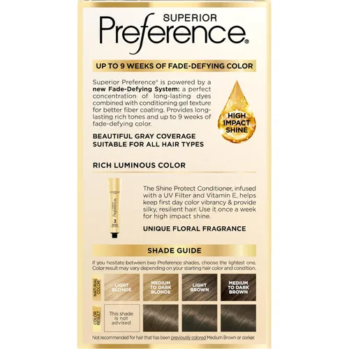 Miniatura 80 de L'Oreal Paris Superior Preference - Tinte permanente luminoso que desafía la decoloración, tinte para el cabello hasta 9 semanas de resplandor, 09
