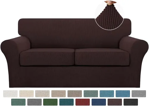 Miniatura 11 de Turquoize 2 fundas para sillas de sala de estar, funda de sofá con fundas de cojín individuales, funda de muebles para sillas (silla, beige biscotti)