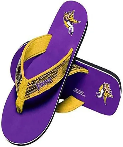 Miniatura 28 de FOCO Womens NFL Team Logo Sequin Strap Sandals Flip Flops