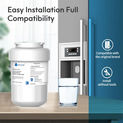 Miniatura 6 de Lifefilter - Reemplazo para filtros de agua de refrigerador MWF, MWFP, HDX FMG-1, MWFA, GWF, GSE25GSHECSS, WFC1201, RWF1060, 197D6321P006, 9991