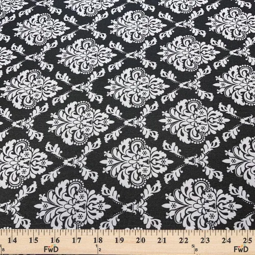 Miniatura 18 de Tela de lona estampada The Yard, impermeable, para exterior, 60 pulgadas de ancho, 600 denier negro (Tropical Black)