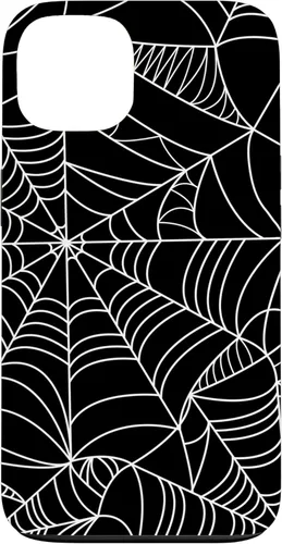 Miniatura 7 de iPhone 12 Mini Spider Web Halloween patrón espeluznante en caso negro