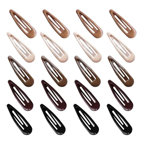 Miniatura 16 de 20 pinzas metálicas para cabello con cierre a presión en forma de gota de agua, pasadores antideslizantes para mujeres, pinzas pequeñas brillantes