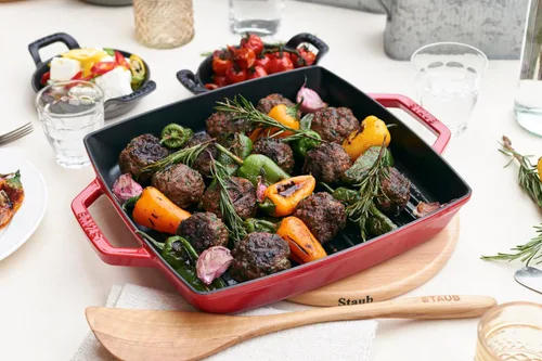 Miniatura 3 de Staub Dust 40511-685-0 Plancha rectangular con dos asas, 11.0 in, hierro fundido, rojo cereza